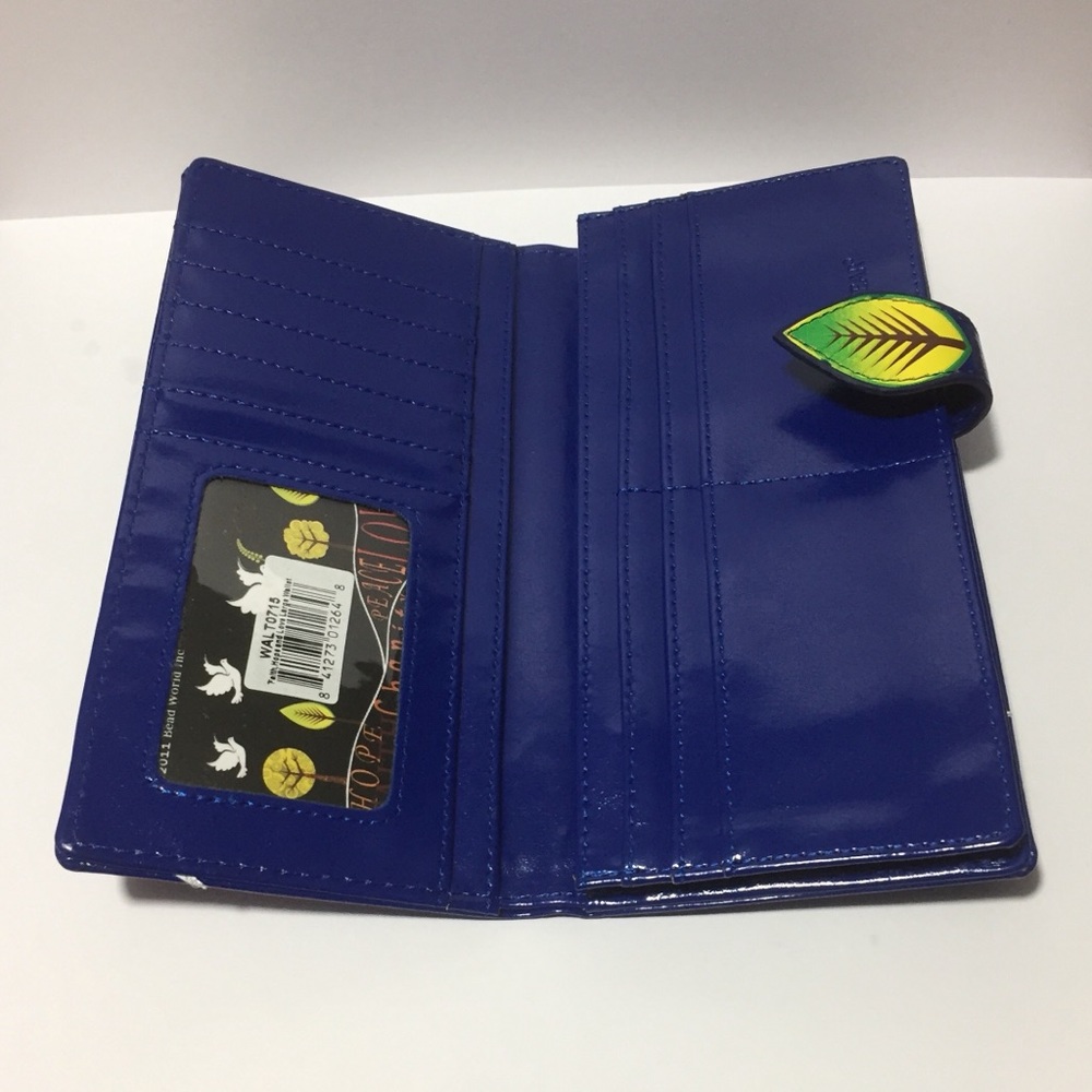 NWT Vegan Leather Wallet - Peace Doves -Royal Blue - Picture 3 of 8